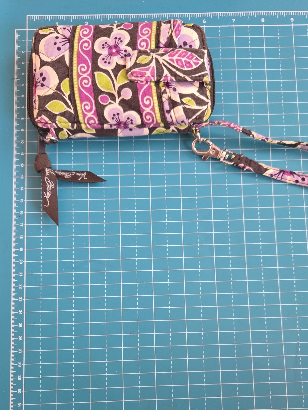 Vera Bradley Retired Plum Petals Quilted Wristlet